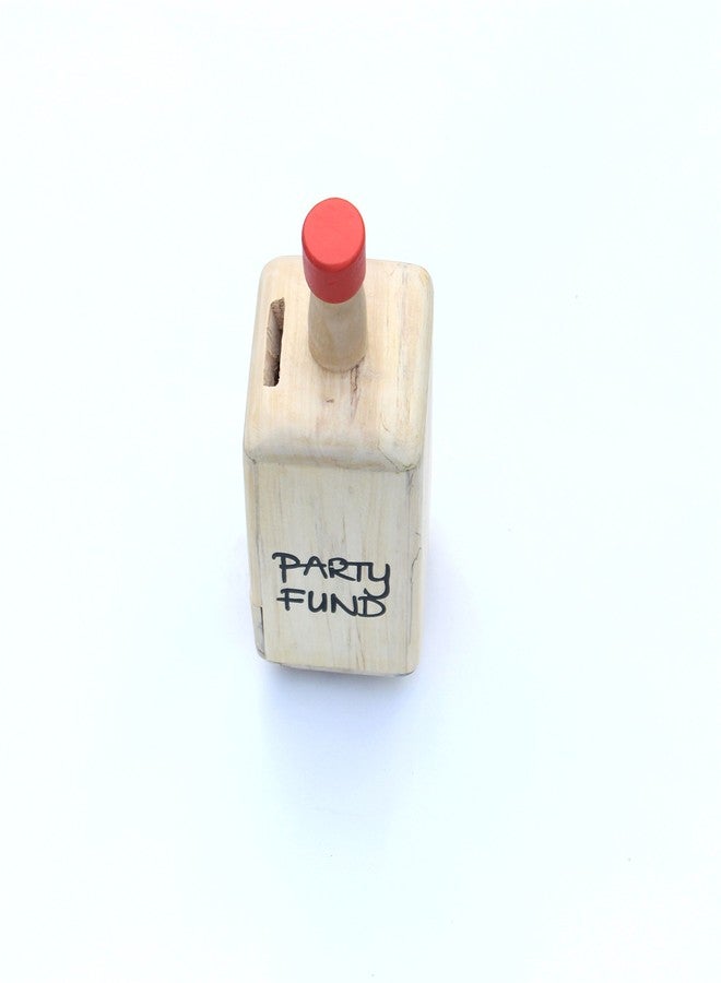IVEI Wooden Piggy Bank Bottle Shaped Money Box - Piggy Bank for Adults - Handmade Wooden Coin Bank for Party Fund - Money Storage Box - Wooden Money Bank - Wooden Piggy Bank with Lock - Orange - Image 2